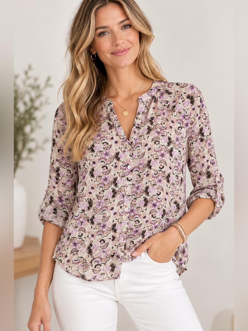 Z Supply for EVEREVE Floral Paisley Blouse Medium